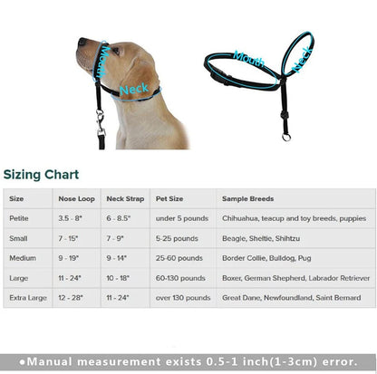 Adjustable Nylon Dog Padded Head Collar Gentle Leash Leader
