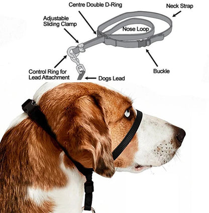 Adjustable Nylon Dog Padded Head Collar Gentle Leash Leader