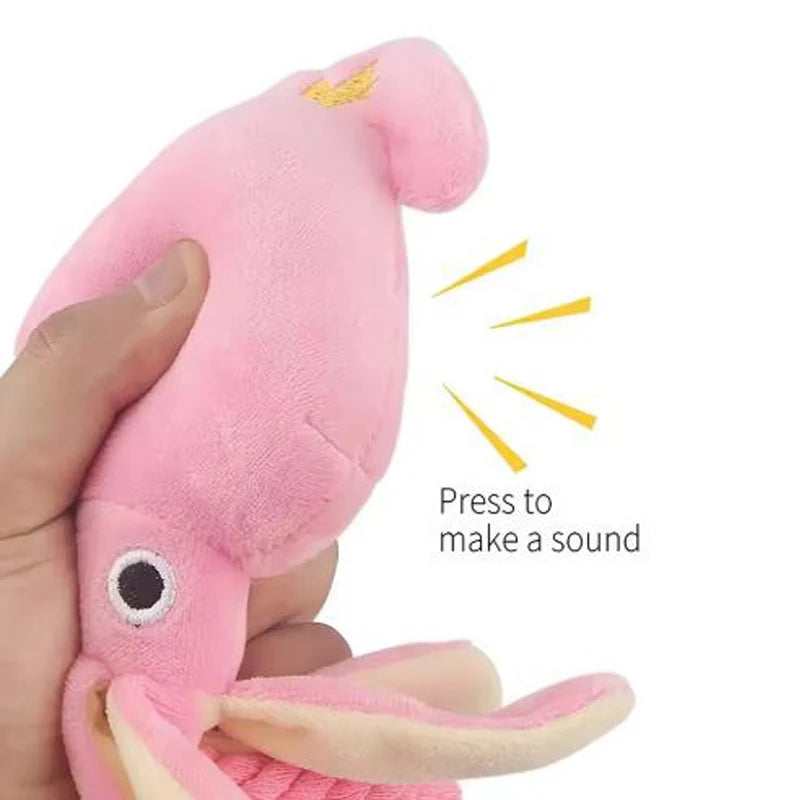 Pink Squid Durable Chew Toy