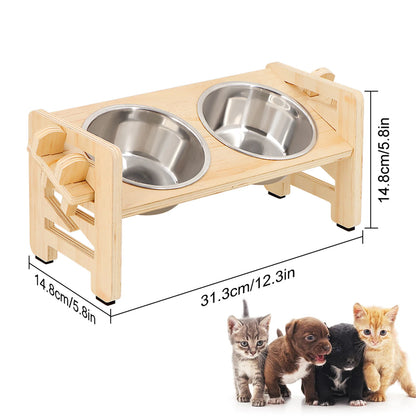 Elevated Food and Water Stainless Steel Bowls