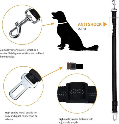 Safety Car Seat Belt Leash Black