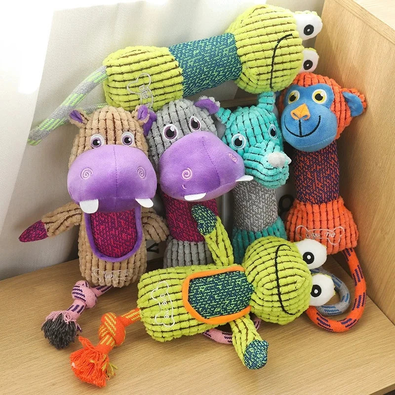 Animals Shape Bite Resistant Squeaky Dog Toys